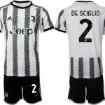 Billiga Fotbollströjor Herr Juventus Hemmatröja 2022-23 Kortärmad + Korta byxor DE SCIGLIO 2