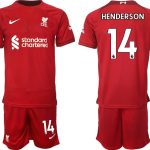 Billiga Fotbollströjor Liverpool Hemmatröja Herr 2023 Kortärmad + Korta byxor HENDERSON 14