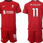 Billiga Fotbollströjor Liverpool Hemmatröja Herr 2023 Kortärmad + Korta byxor M.SALAH 11