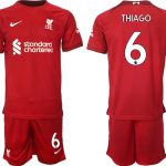 Billiga Fotbollströjor Liverpool Hemmatröja Herr 2023 Kortärmad + Korta byxor THIAGO 6