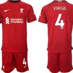 Billiga Fotbollströjor Liverpool Hemmatröja Herr 2023 Kortärmad + Korta byxor VIRGIL 4