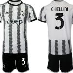 Personalisierte Herr Juventus Hemmatröja 2022-23 Kortärmad + Korta byxor CHIELLINI 3