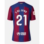 Billiga Fotbollströjor Herr FC Barcelona Hemma Tröja 2023-24 Kortärmad Frenkie de Jong 21