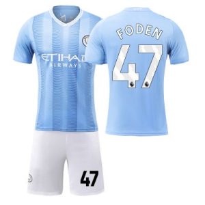 Billiga Fotbollströjor Herr Manchester City 2023-24 Hemma Tröja Kortärmad shorts FODEN 47