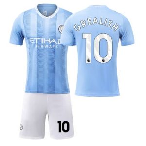 Billiga Fotbollströjor Herr Manchester City 2023-24 Hemma Tröja Kortärmad shorts GREALISH 10