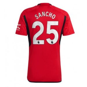 Billiga Fotbollströjor Herr Manchester United Hemma Tröja 2023-24 Kortärmad med tryck Jadon Sancho 25