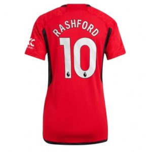 Billiga Fotbollströjor Dam Manchester United Hemmatröja 2023-24 med namn Marcus Rashford 10