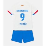 Billiga Fotbollströjor Barn FC Barcelona Bortatröja 2023-24 Kortärmad shorts Robert Lewandowski 9