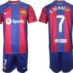 Billiga Fotbollströjor Herr FC Barcelona Hemmatröja 2023-2024 fotbollströja set O.DEMBÉLÉ 7