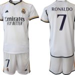 Billiga Fotbollströjor Herr Real Madrid Hemmatröja 2023-24 Kortärmad shorts RONALDO 7