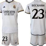 Billiga Fotbollströjor Herr Real Madrid Hemmatröja 2023-24 tröja set med namn BECKHAM 23