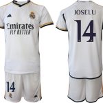 Billiga Fotbollströjor Herr Real Madrid Hemmatröja 2023-24 tröja set med namn JOSELU 14