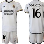 Billiga Fotbollströjor Herr Real Madrid Hemmatröja 2023-24 tröja set med namn ODRIOZOLA 16