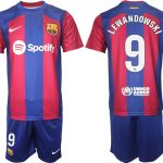 Fotbollsset Herr FC Barcelona Hemmatröja 2023-2024 LEWANDOWSKI 9