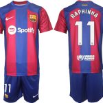 Köp Fotbollsset Herr FC Barcelona Hemmatröja 2023-2024 fotbollströjor med tryck RAPHINHA 11