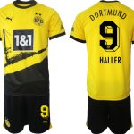 Billiga Fotbollströjor Herr Borussia Dortmund BVB Hemmatröja 2023-24 fotbollströja set med tryck HALLER 9