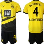 Billiga Fotbollströjor Herr Borussia Dortmund BVB Hemmatröja 2023-24 fotbollströja set med tryck N.SCHLOTTERBECK 4
