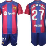 Billiga Fotbollströjor Herr FC Barcelona 2023-2024 fotbollströja set LAMINE YAMAL 27