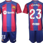 Billiga Fotbollströjor Herr FC Barcelona 2023-2024 fotbollströja set med tryck KOUNDE 23