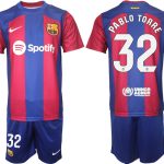 Billiga Fotbollströjor Herr FC Barcelona 2023-2024 fotbollströja set PABLO TORRE 32
