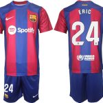 Billiga Fotbollströjor Herr FC Barcelona 2023-2024 tröja set med tryck ERIC 24