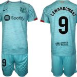 Billiga Fotbollströjor Herr FC Barcelona Tredje Tröja 2023-24 fotbollströja set Robert Lewandowski 9