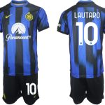 Billiga Fotbollströjor Herr Inter Milan Hemmatröja 2023-24 tröja set med tryck Lautaro Martinez 10