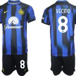 Billiga Fotbollströjor Herr Inter Milan Hemmatröja 2023-24 tröja set med tryck Matias Vecino 8