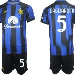 Billiga Fotbollströjor Herr Inter Milan Hemmatröja 2023-24 tröja set med tryck Roberto Gagliardini 5